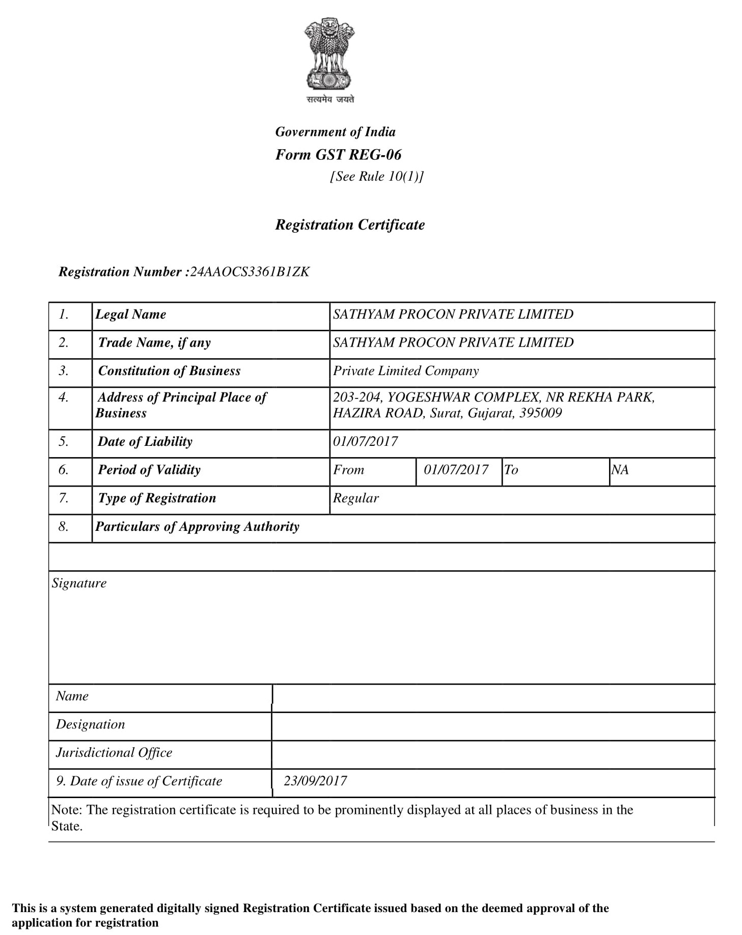 GST Certificate